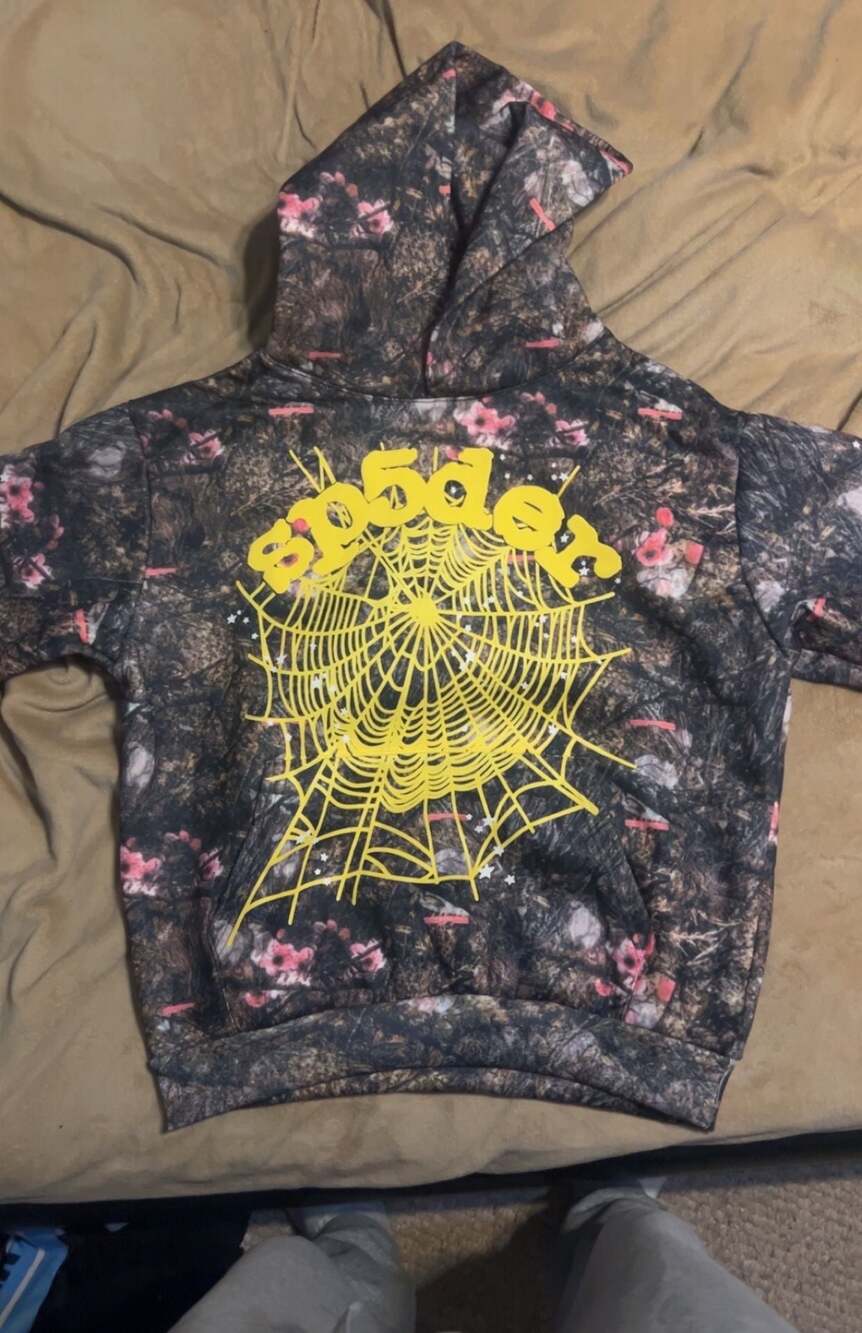 Sp5der Worldwide Young Thug Real Tree Camo Yellow Web Hoodie